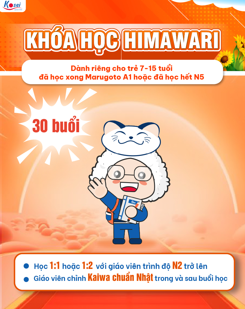 Khóa Học Himawari - Tiếng Nhật cho bé 7-15 tuổi